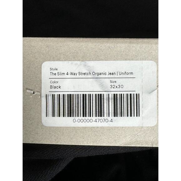 NWT Everlane Mens Slim 4-Way Stretch Organic Jean Black 32x30 - Picture 8 of 16
